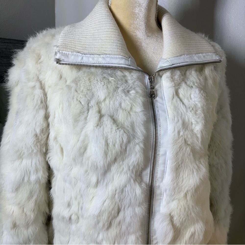 Wilsons Leather Maxima white Rabbit Fur Jacket ❤️ - Picture 13 of 16